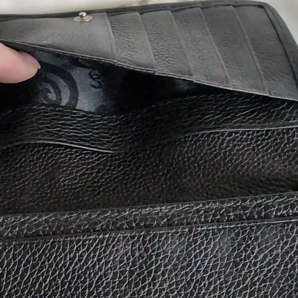 Brighton Talana Large Slim Wallet Woven Black Leather With Silver Medallion NWOT